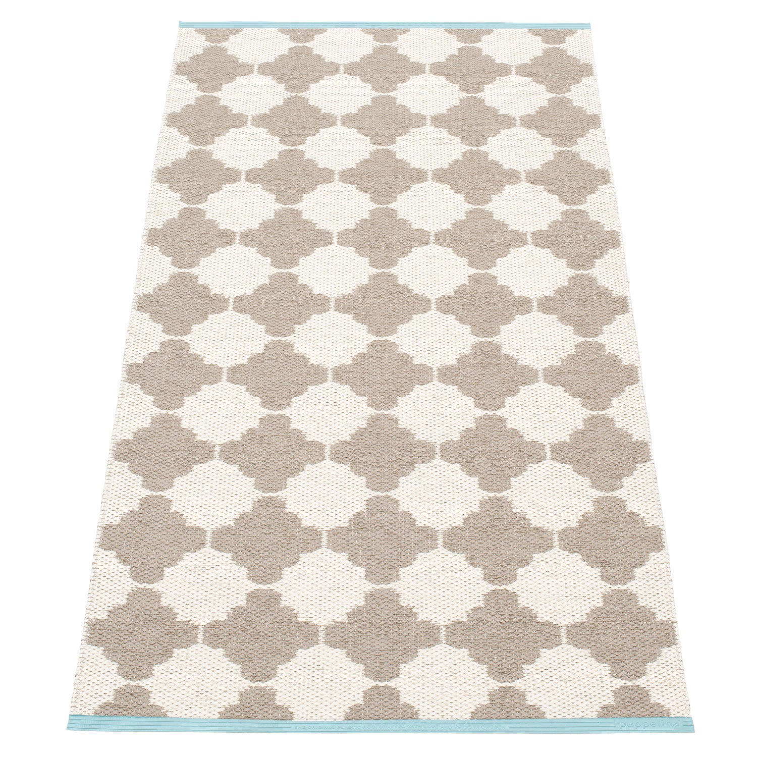 Marre tæppe 70x150 cm mud / vanilla turquoise stripe 