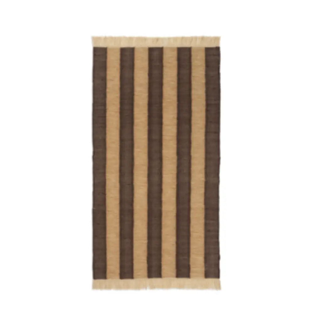 Ferm Living, Ives Tæppe 80x140 cm - Tan/Chokolade