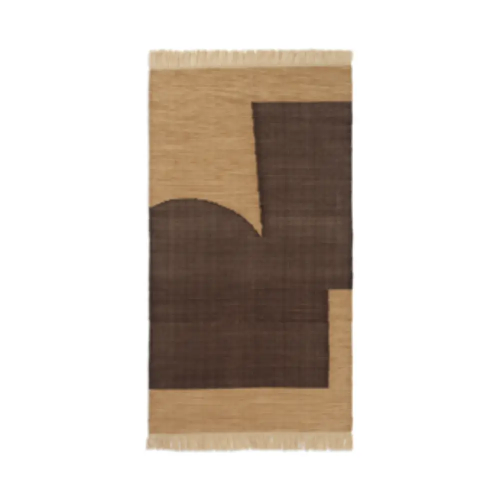 Ferm Living, Forene Tæppe 80x140 cm - Tan/Chokolade