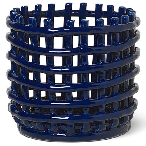 Ceramic Basket - Small - Blue