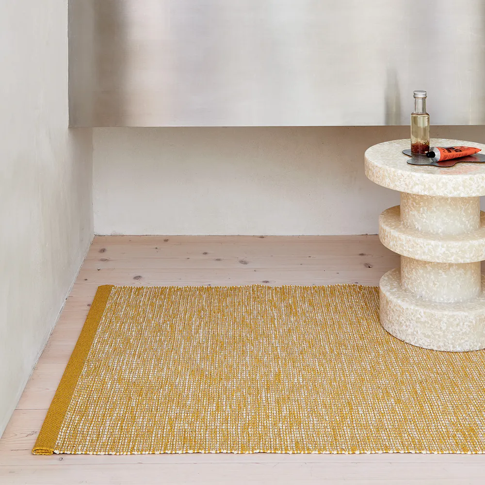 Sam tæppe 70 x 150 cm Mustard/Cream