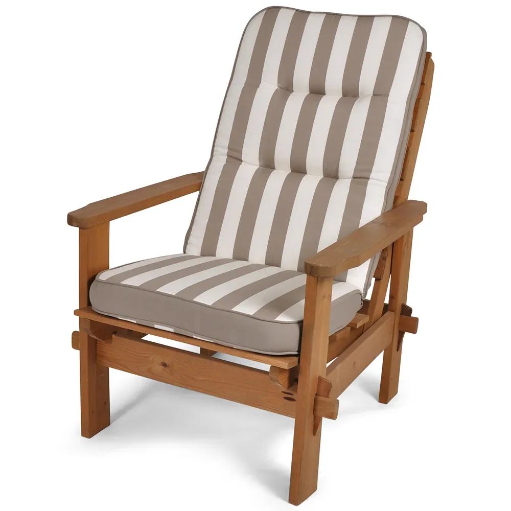 Högvik woodline Pude Taupe/Hvid