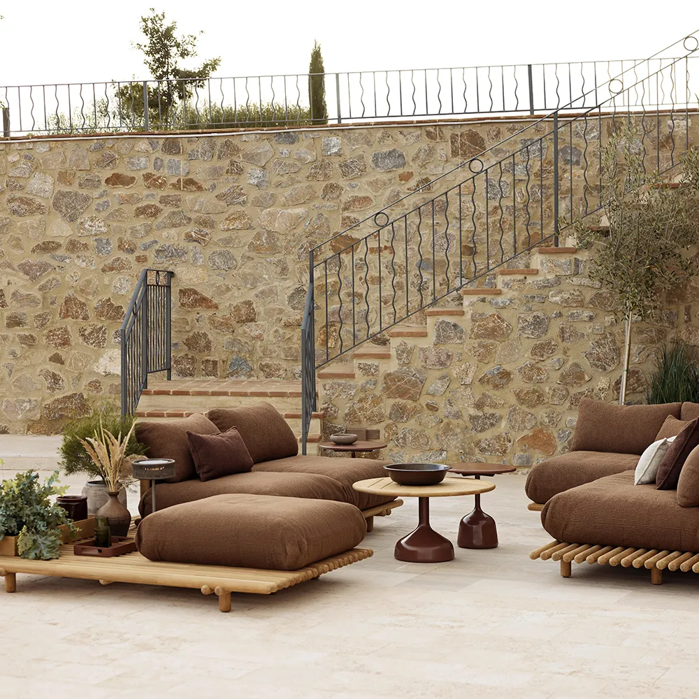 Sticks sofa m/chaiselong Teak/desert sand