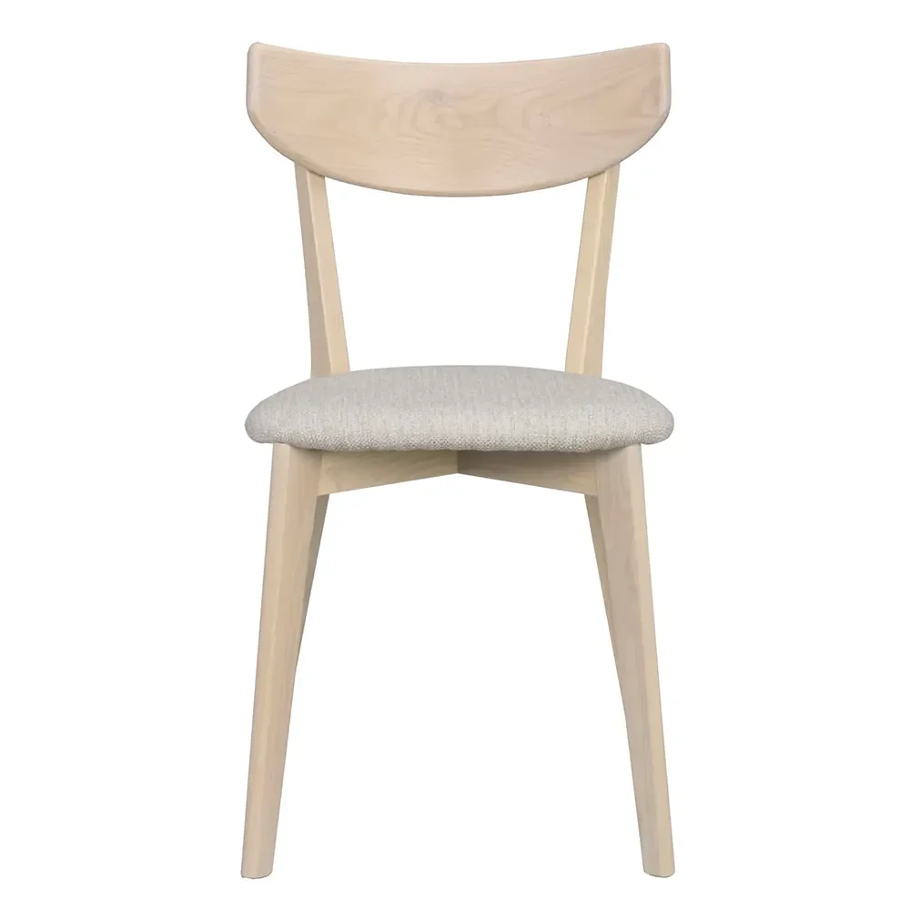 Rowico Home, Ami spisebordsstol hvid pigmenteret eg/grå-beige stof