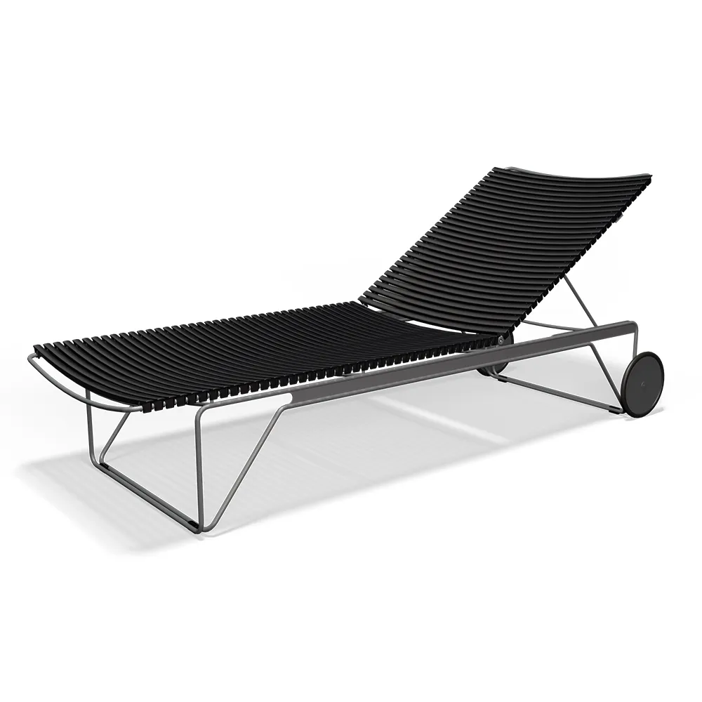 Houe, Click Adjustable chaise longue Black. Frame: Grey