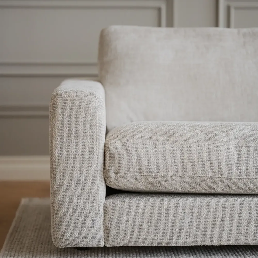 Duncan 1,5-personers armlæn venstre stof Robin lysegrå