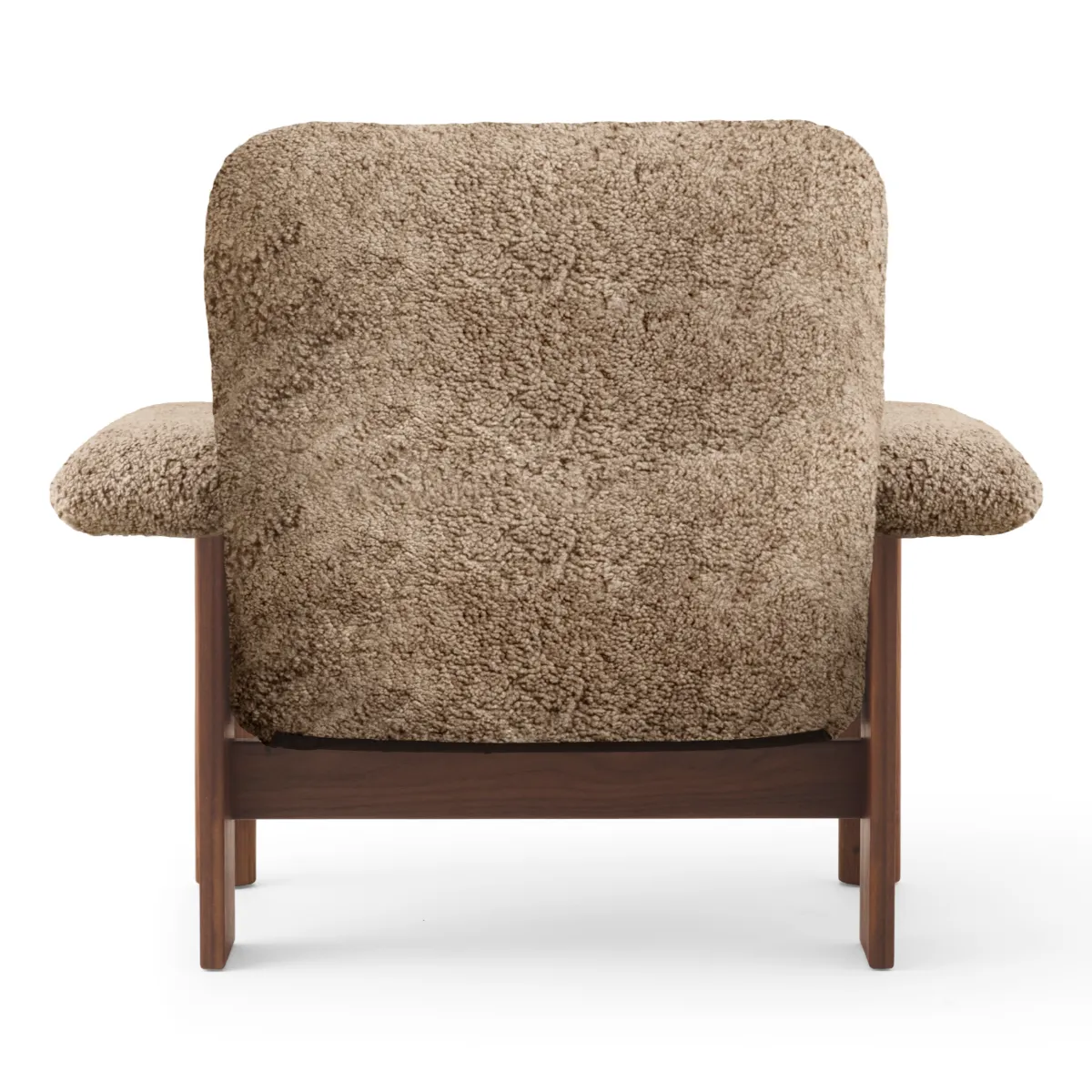 Brasilia loungestol høj ryg, valnød, Sheepskin Nevotex Sahara