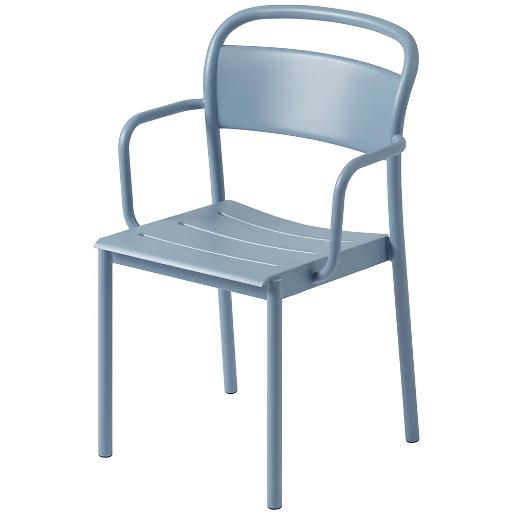 Muuto, Linear Steel Stol med armlæn - Pale Blue