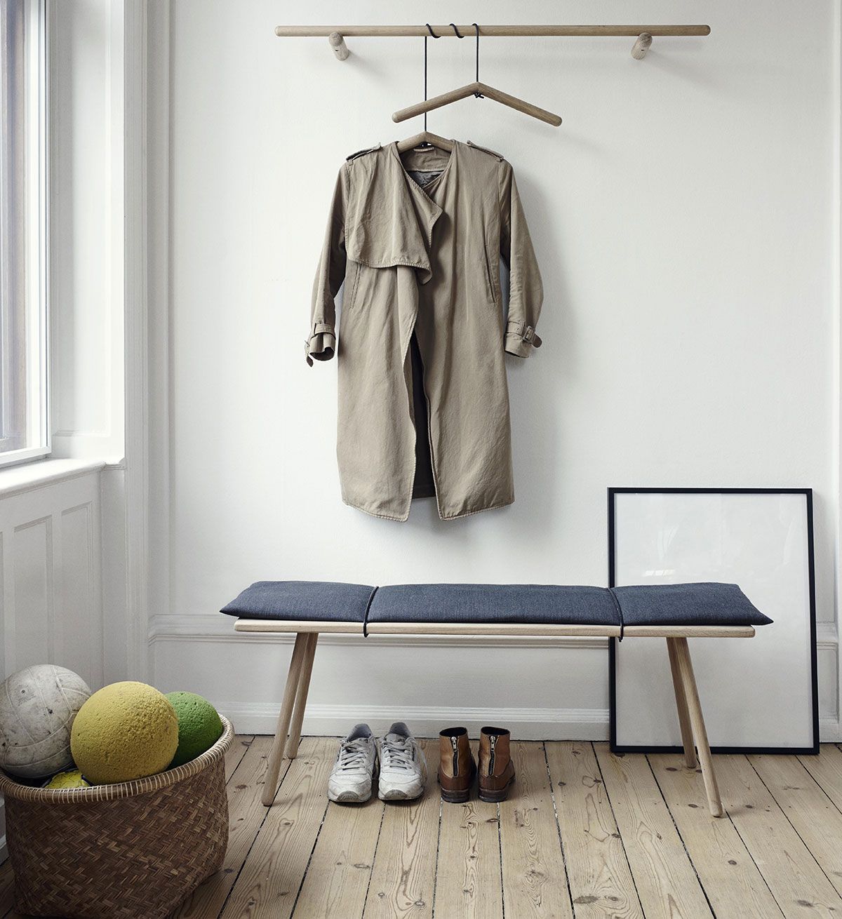 Georg bænk 124x38 cm sort eg