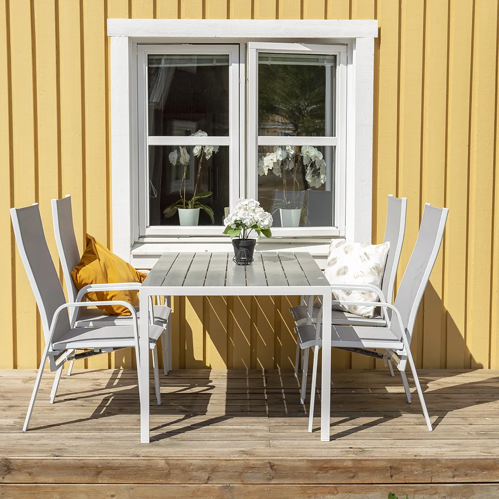 Copacabana positionsstol hvid/grå 2-pak 