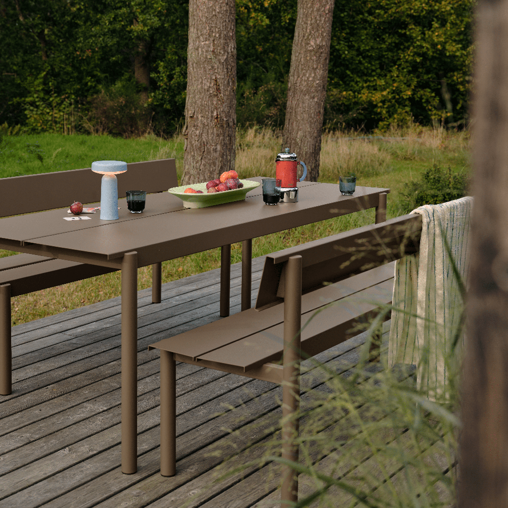 Stålbænk 170cm Linear Steel Taupe