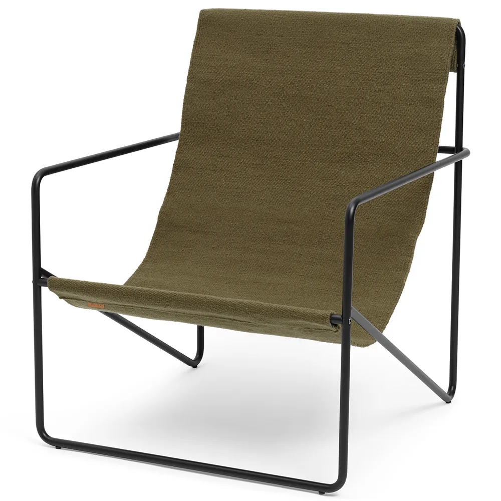 Ferm Living, Desert Lounge Lænestol Black/Olive