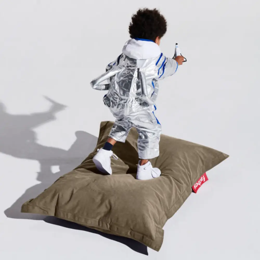 junior canvas sækkestol recycled taupe grey