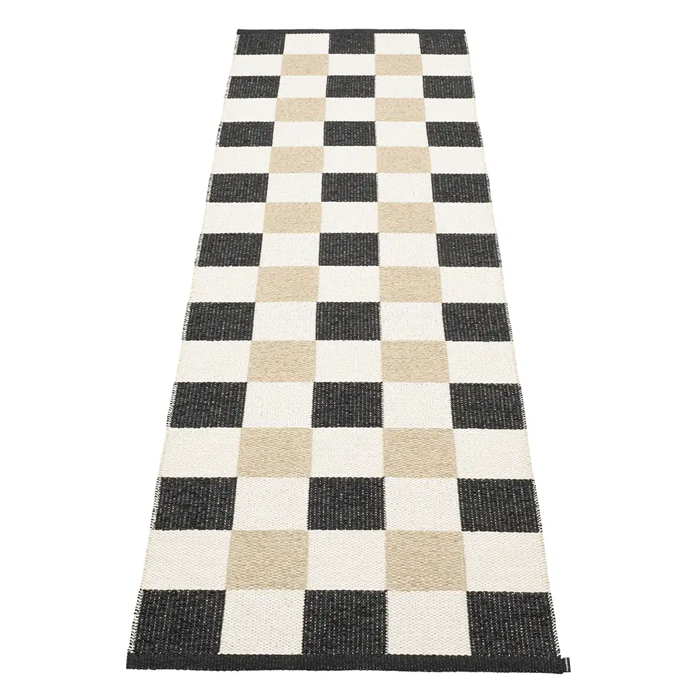Pappelina, Pix tæppe 70x240 cm Black/Vanilla/Beige