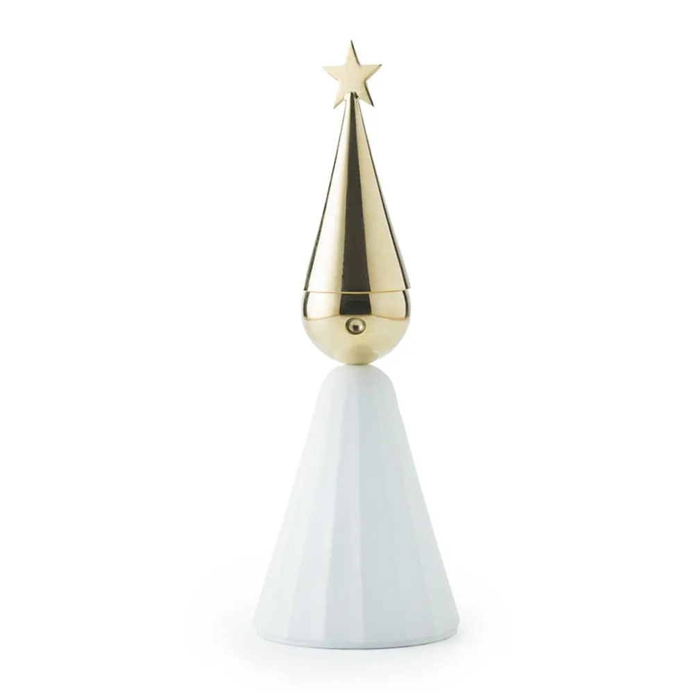 Soprano lysestage Messing og hvidlakeret aluminium