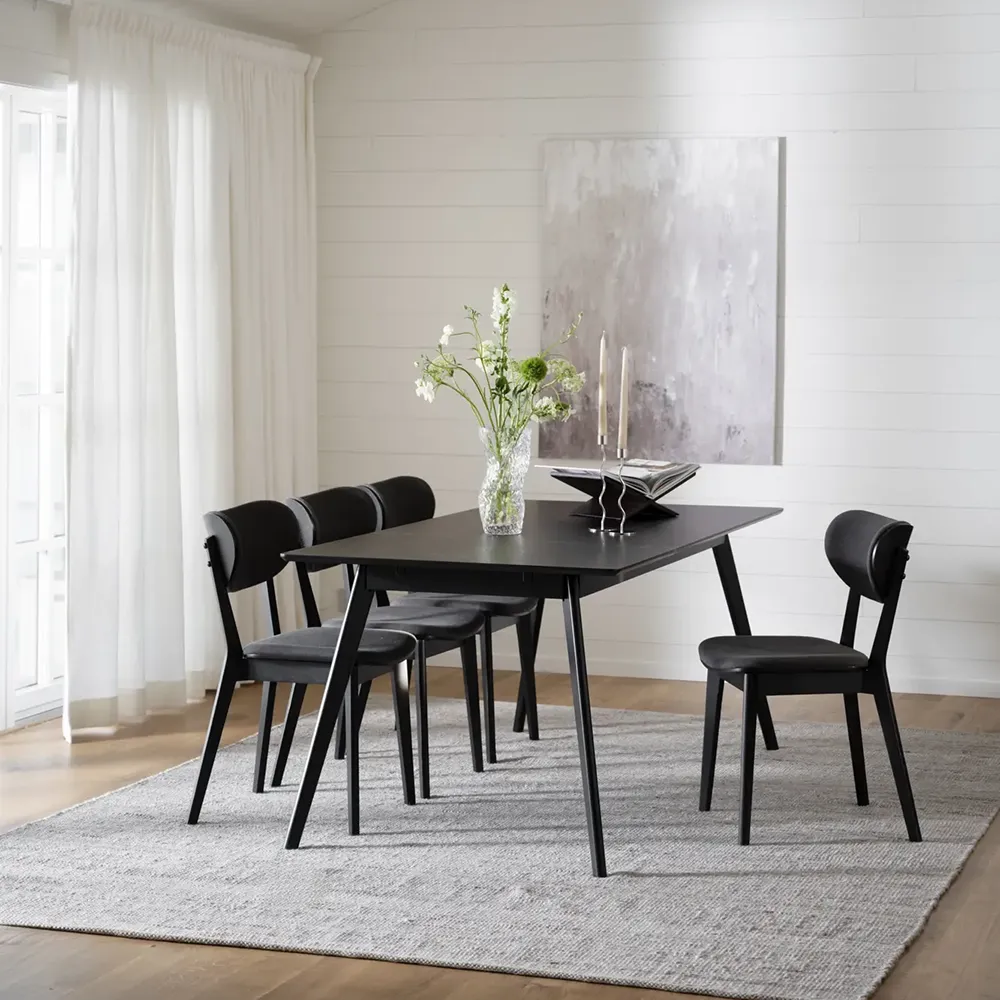 Yumi spisebord 190x90 cm sortbetset ask