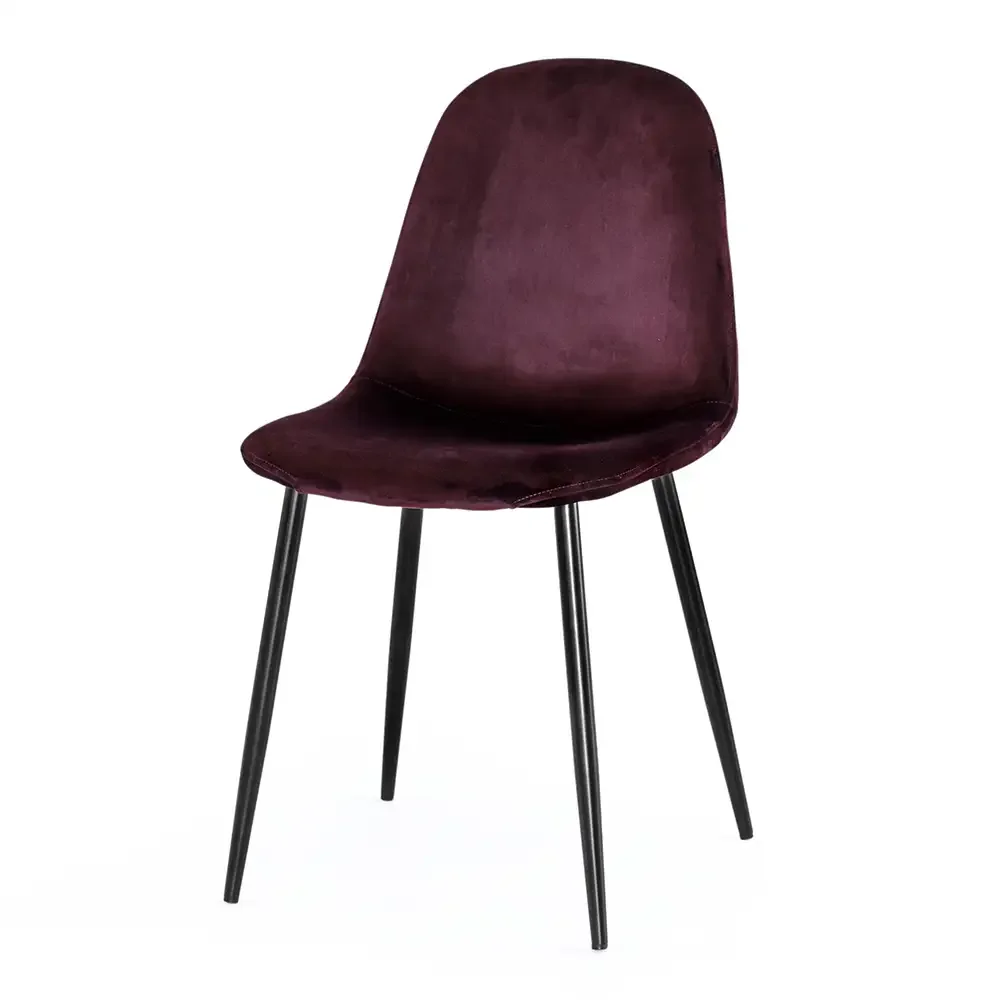 Thea Spisestol vinrød velour 4-pakke