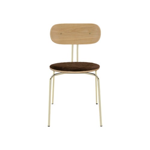 Curious Spisestol Eg/Messing Teddy Brown