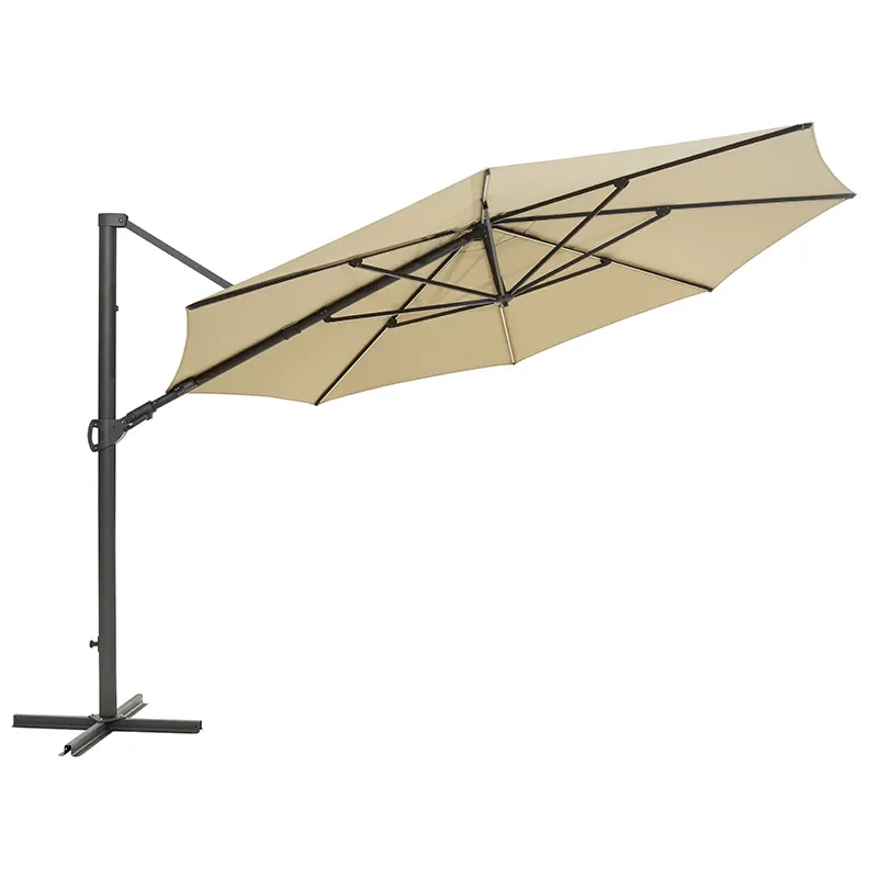 Cilento parasol 350 cm Light Grey / Khaki