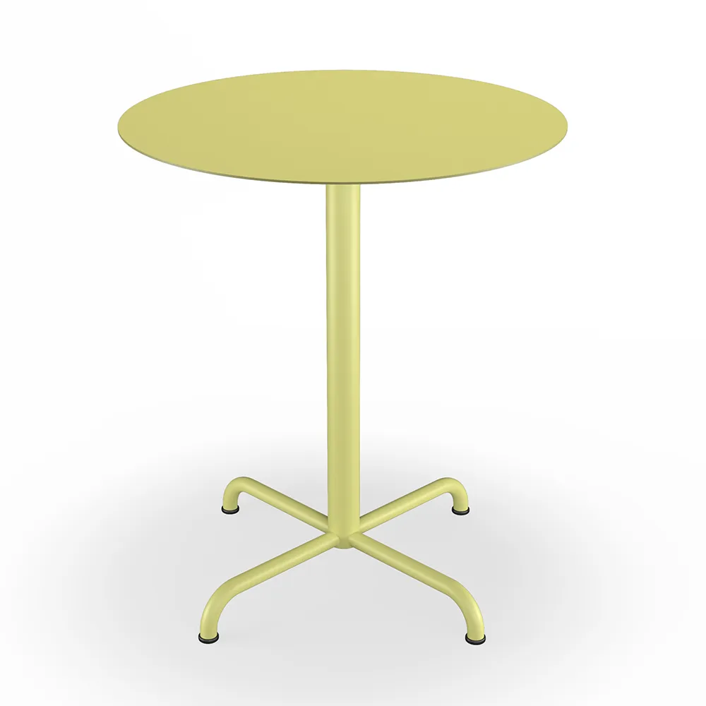 Pico Café table, Ø64 cm, 4 star base Mono Lemon zest