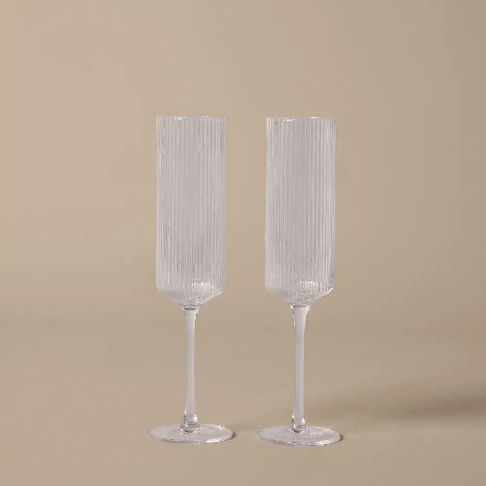 Champagneglas 2-pak Ripple Clear