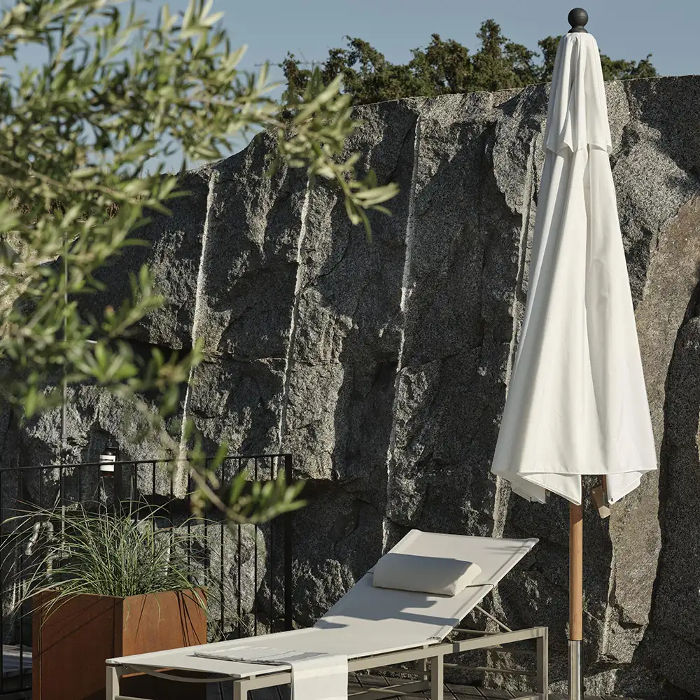 Paliano Parasol 300 cm Natur/Hvid Brafab