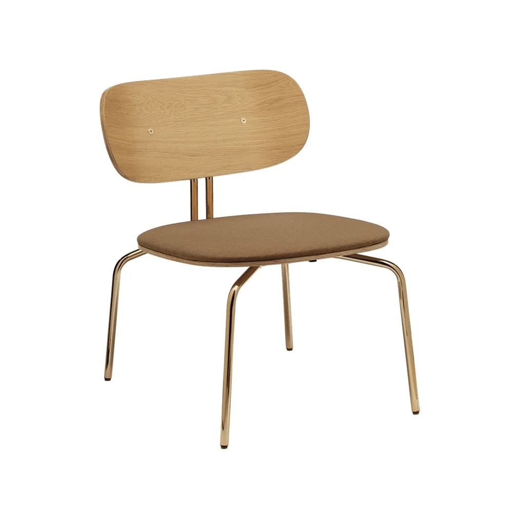 Curious Lounge Chair Eg/Messing Sugar Brown