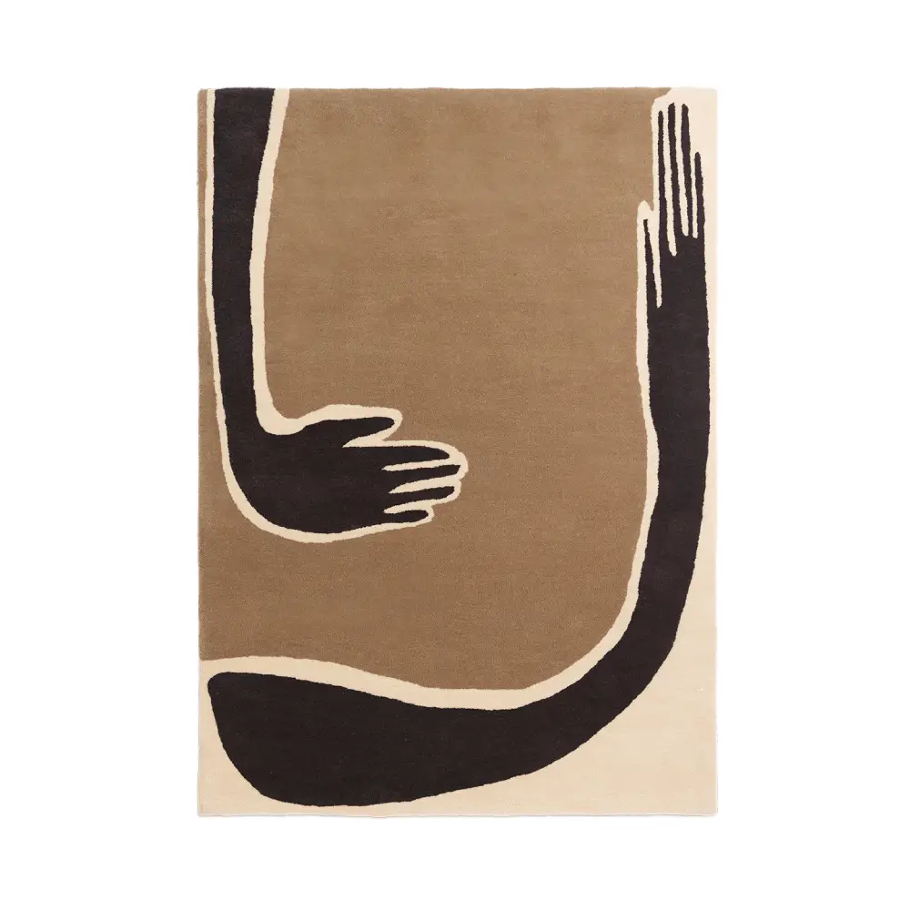 Ferm Living, Pose Tuftet Tæppe 140x200 cm - Mørk Kaffe/Offwhite