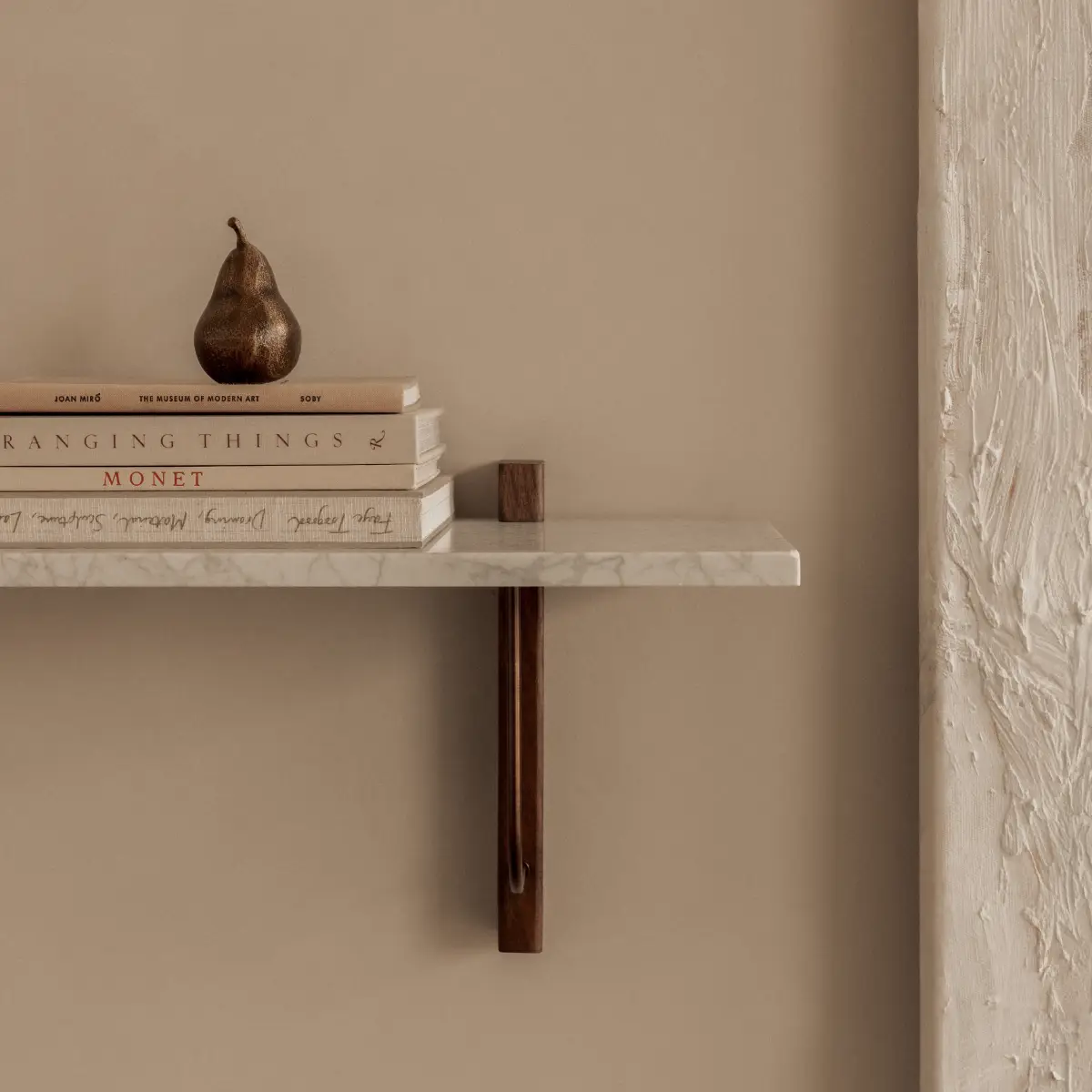 Corbel hylde Marmor/Mørk Eg Stor