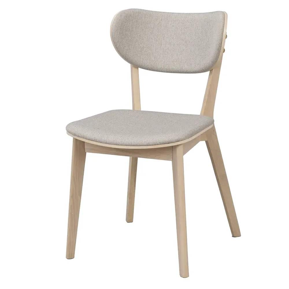 Rowico Home, Kato spisebordsstol hvidkalket eg/gråbeige stof