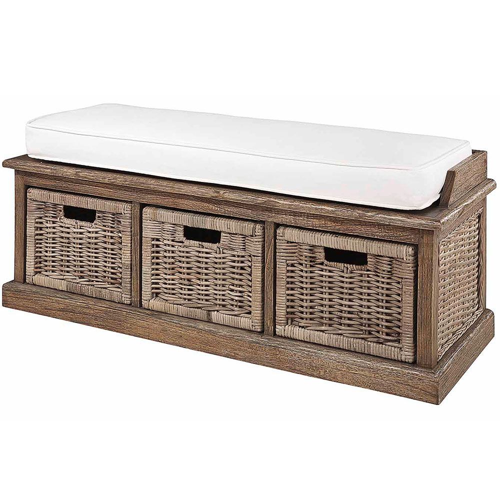 Artwood, Cubu bænk 3 skuffer rattan