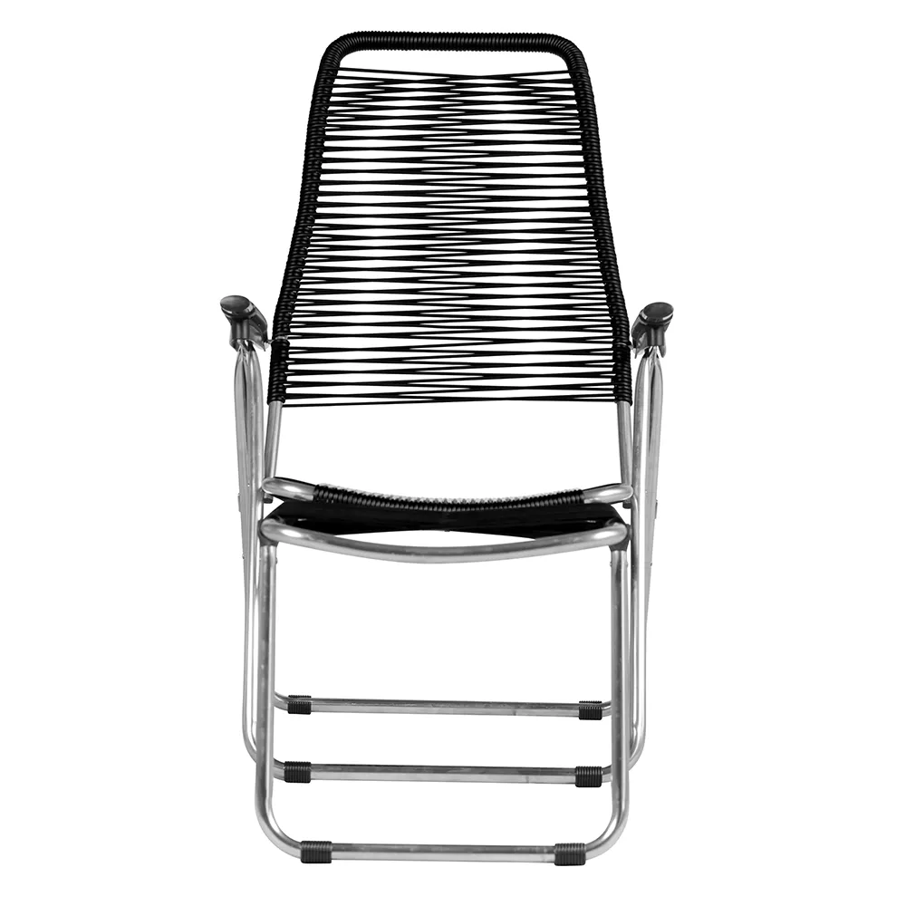 Spaghetti solstol i sort aluminium