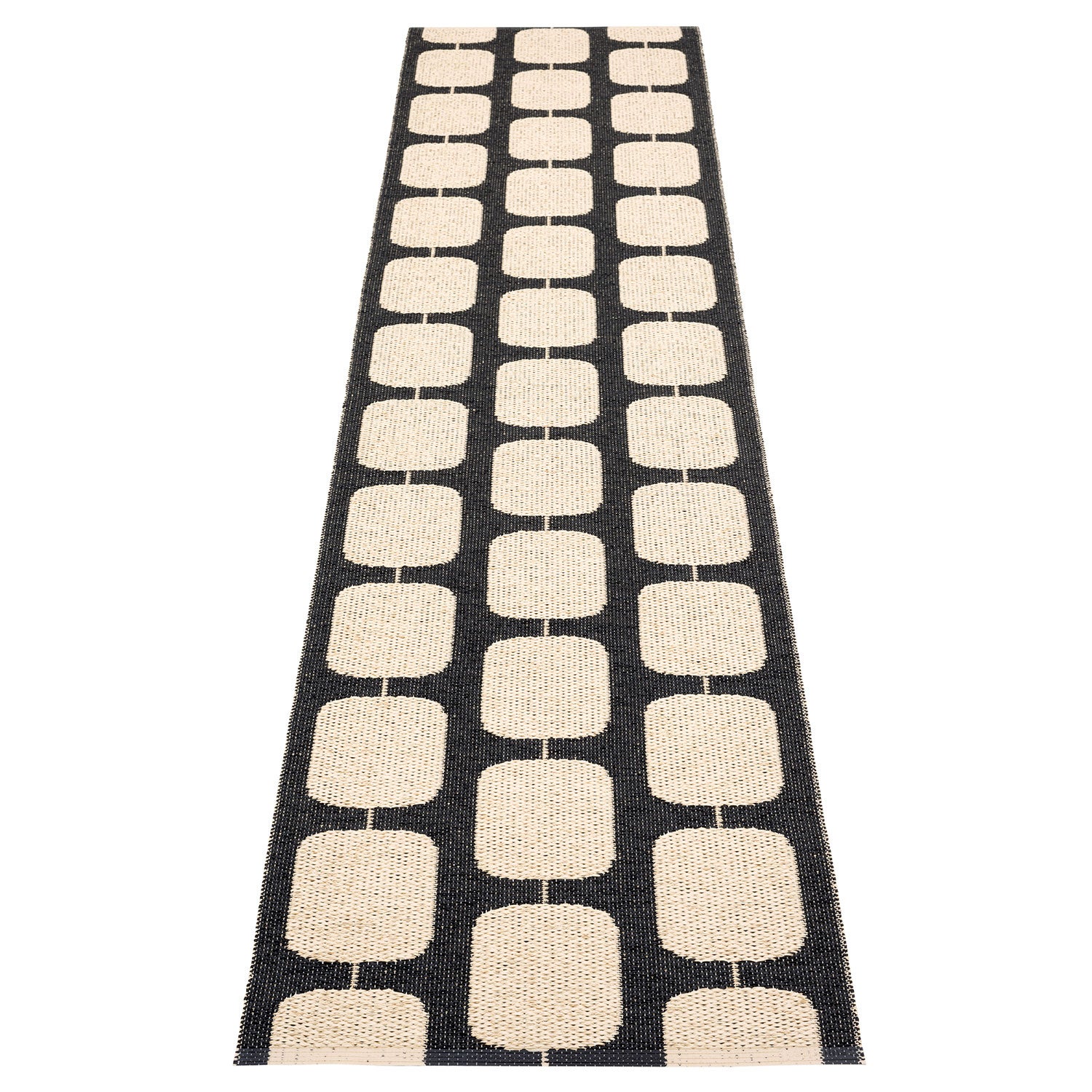 Pappelina, Sten tæppe 70x300 cm black / cream