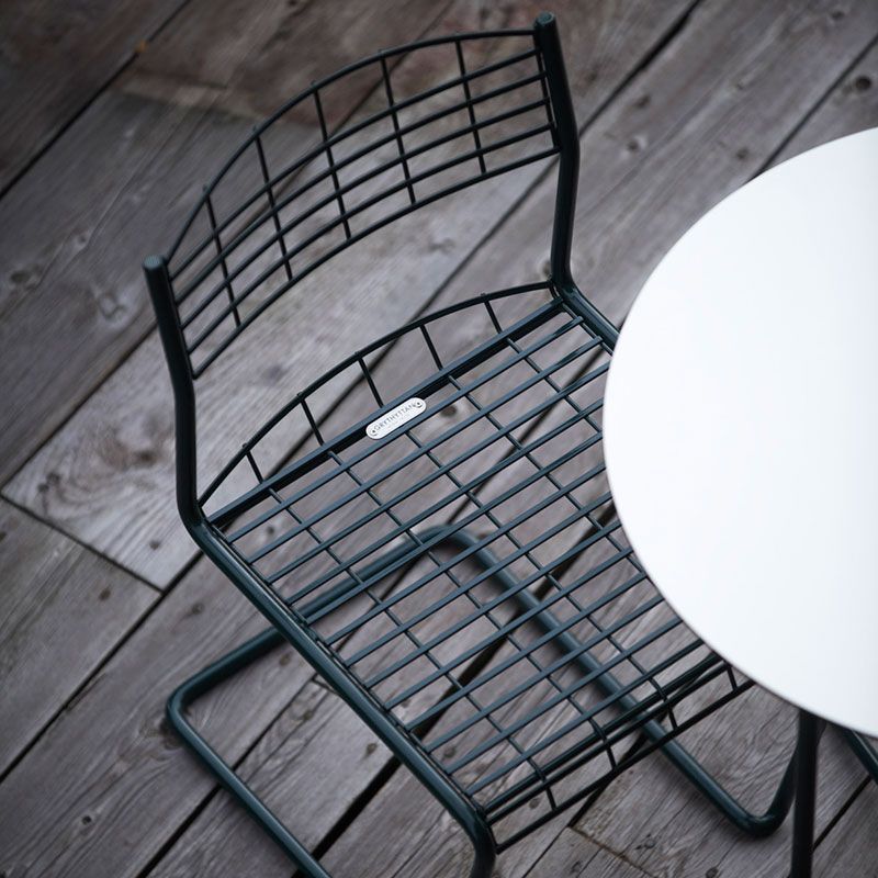 Bord High Tech 60 Hvid Laminat/Sort Understel Ø60 cm Grythyttan Stålmöbler