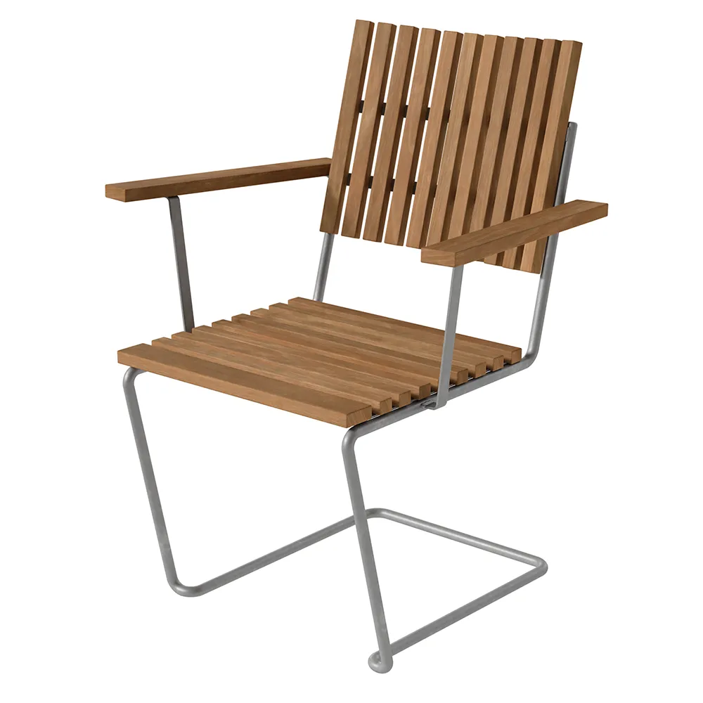 Bovik lænestol teak / galvaniseret