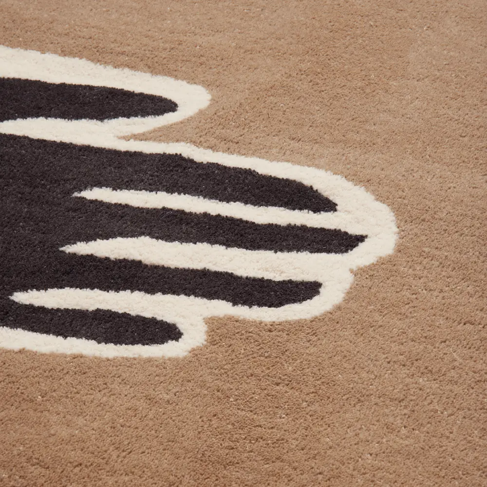 Pose Tuftet Tæppe 200x300 cm - Mørk Kaffe/Off-white