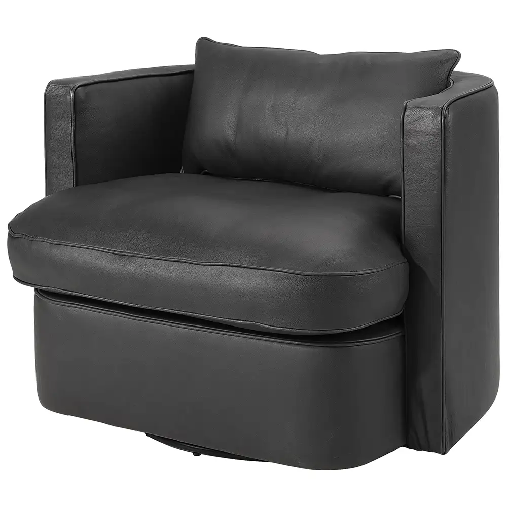 Artwood Joan Clubchair Swivel Leather Anthracite Artwood