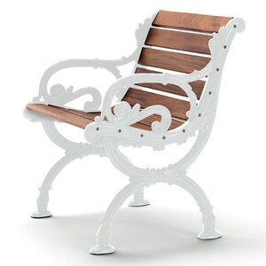 Byarum lænestol / stativ: hvid / træ: olieret mahogni