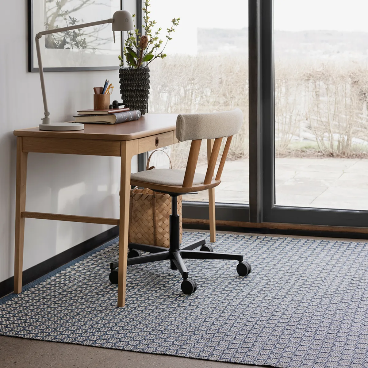 Vendbar Plastmåtte MIMI Ocean Blue/Cream 70x300 cm
