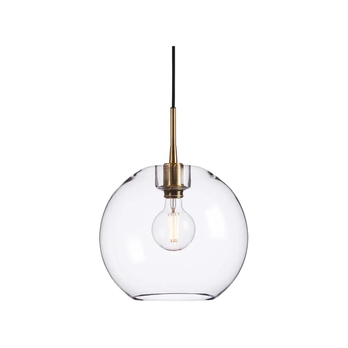 Gloria loftpendel Ø32 cm metal/glas messing/klarglas