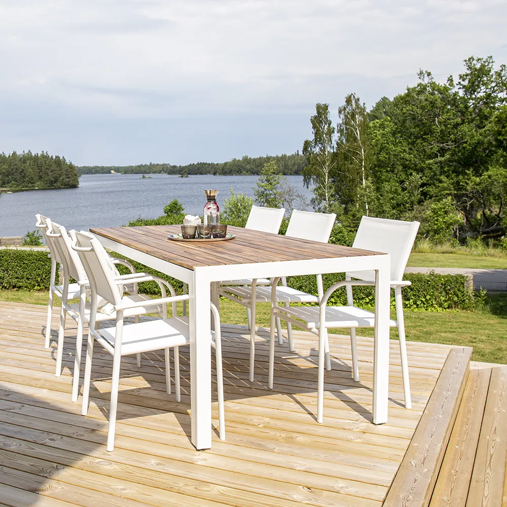 Bois spisebord 90x205 cm Hvid/Acacia