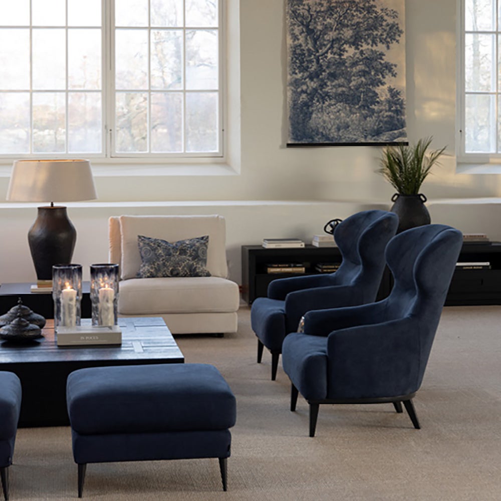  ANDORRA fodskammel - simpelthen dyb blå