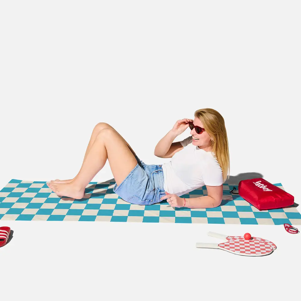 Beach baggy XL Hurtigtørrende håndklæde chess azur