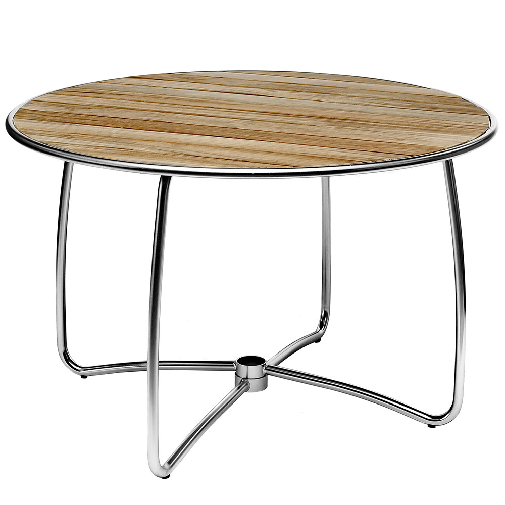 Hillerstorp Spring Spisebord Ø120 cm i teaktræ/stål
