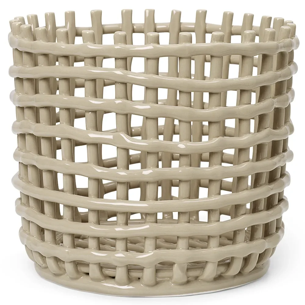 Ferm Living Ceramic flettet kurv Ø23,5 cm Cashmere
