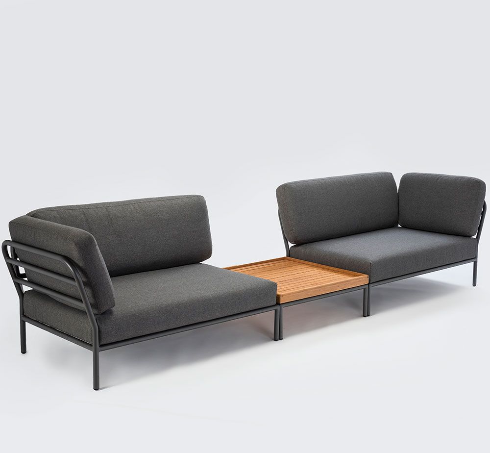 Level sofabord 41x81 cm grå aluminium