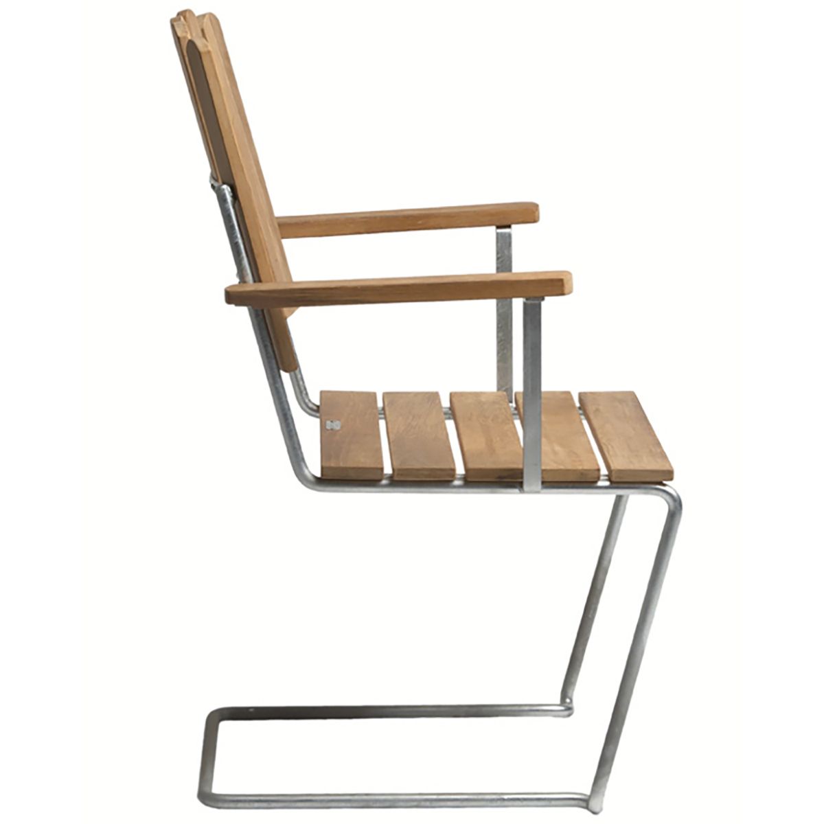 A2 Lænestol Ubehandlet Teak/Varmgalvaniseret Understel Grythyttan Stålmöbler