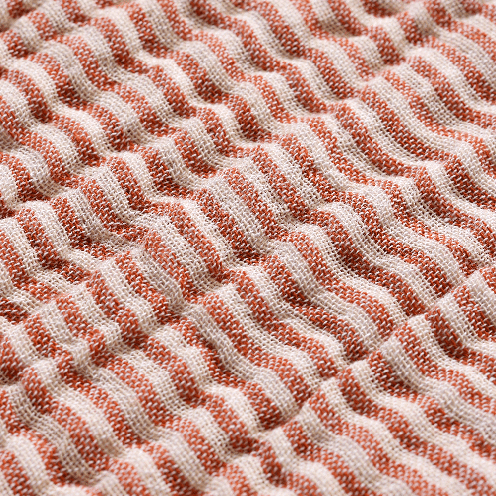 Fino Sengetæppe  - Terracotta/Off-white