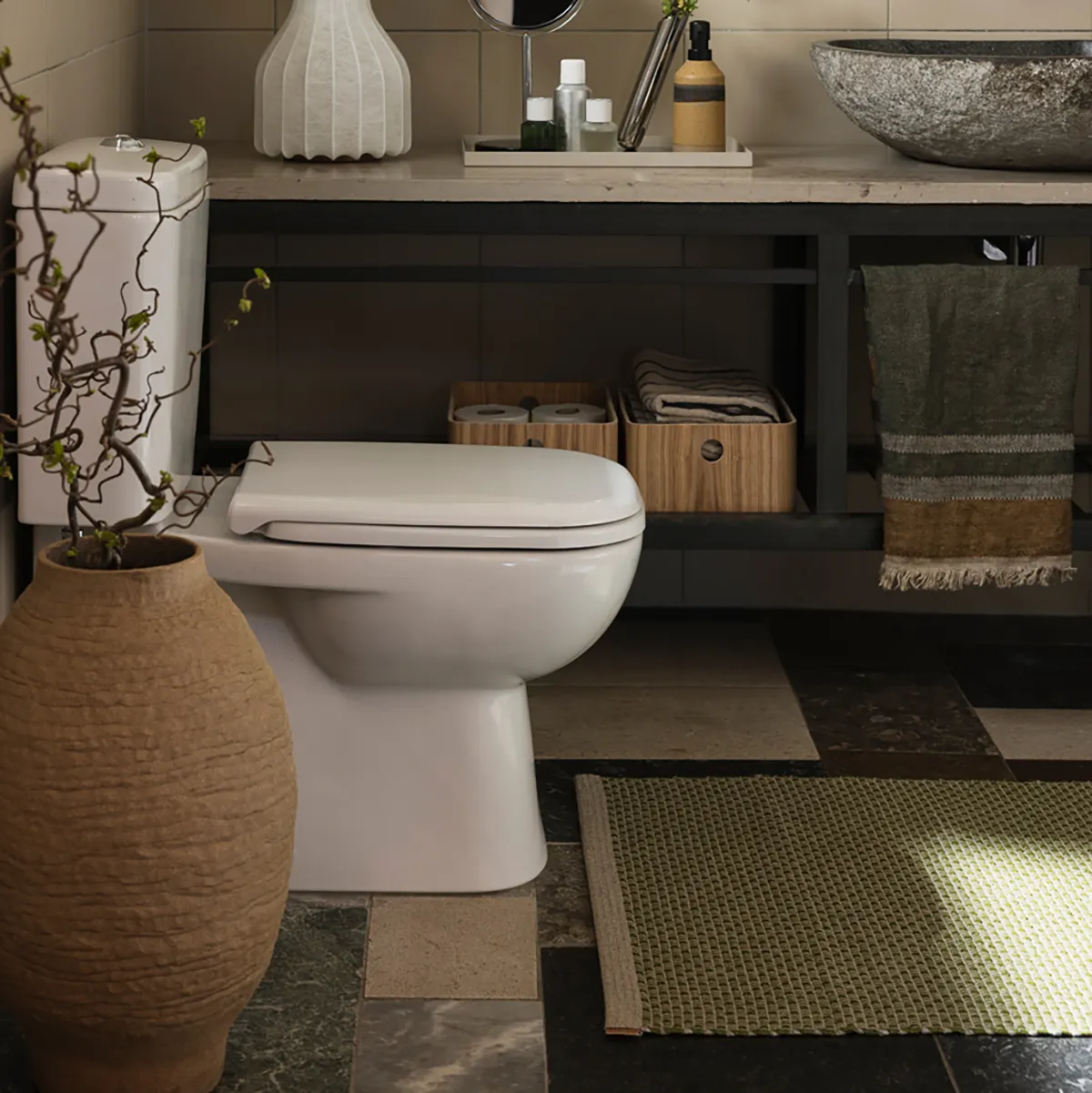 Vaskbar Plastmåtte NILS Dark Olive 70x180 cm