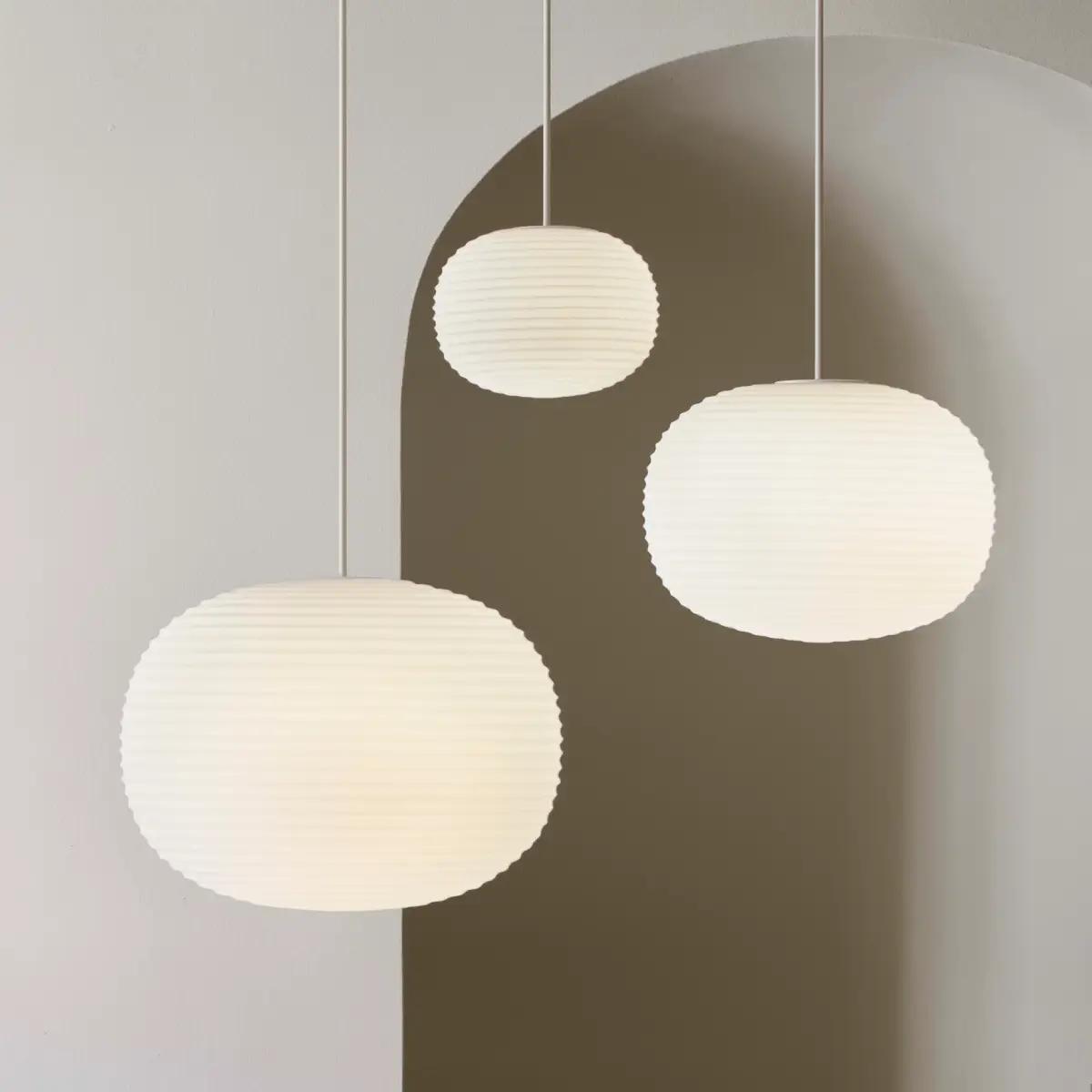 Lantern Pendel Lampe Ø40 Hvid Opalglas